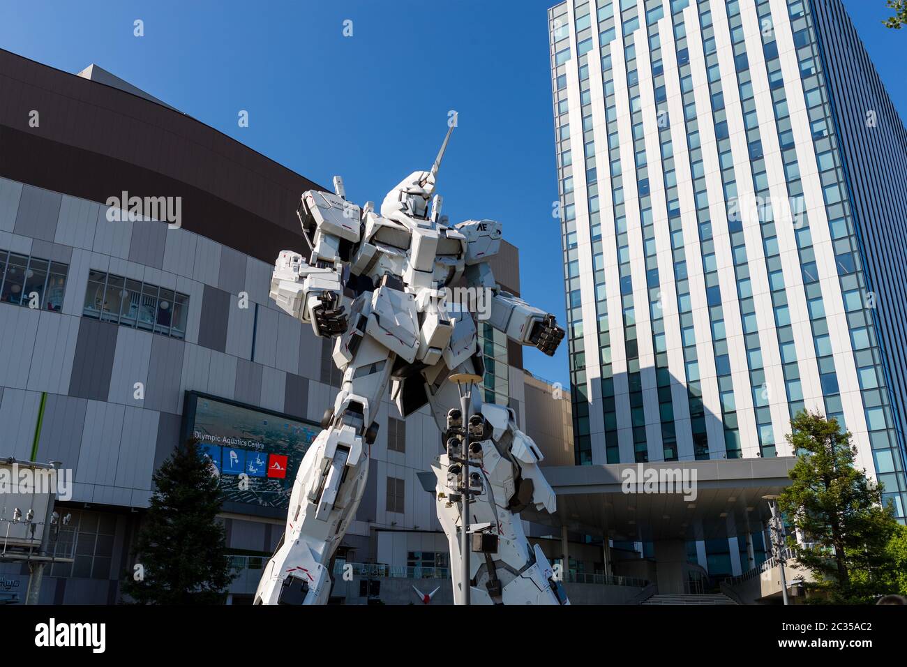 Tokyo, Giappone 30 Giugno 2019: Statua robot Unicorn Gundam in odaiba Foto Stock