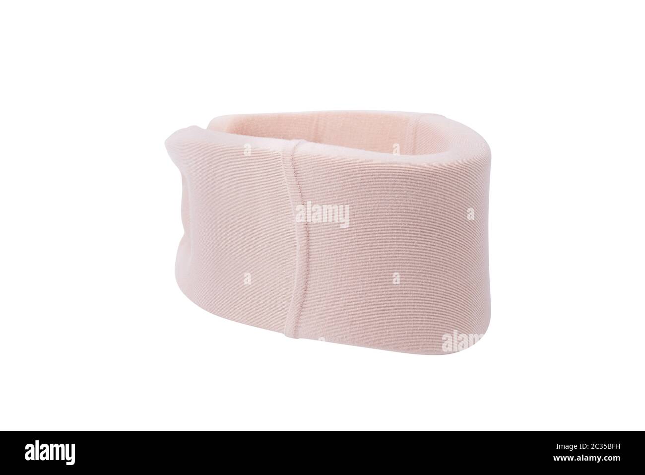 Collo bretella di supporto su sfondo bianco , morbido collare cervicale Foto Stock