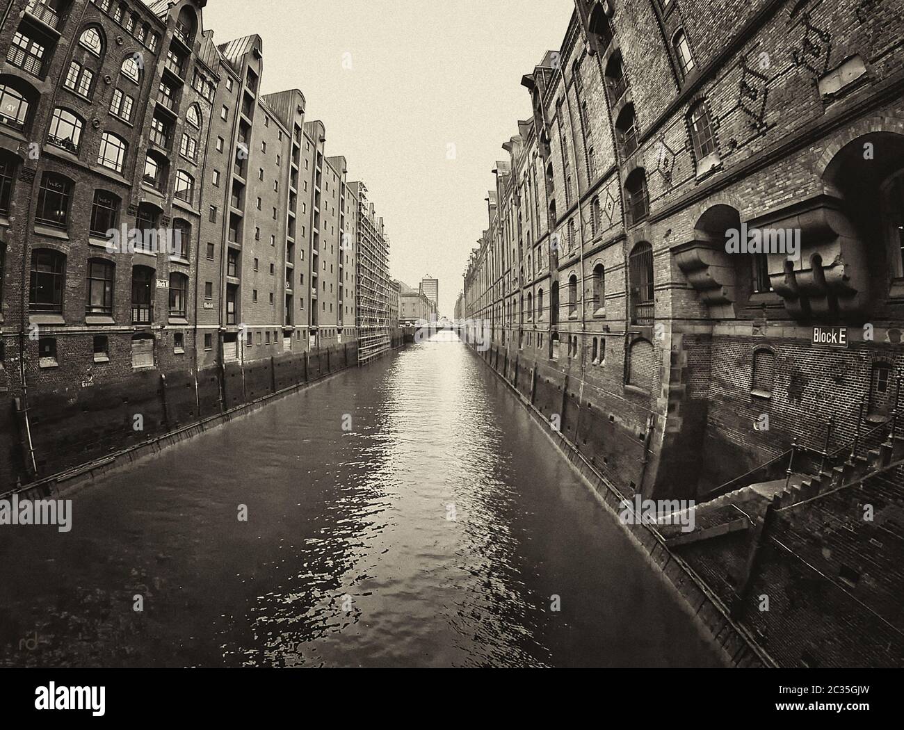 Old Warehouse Harbour, Amburgo Foto Stock