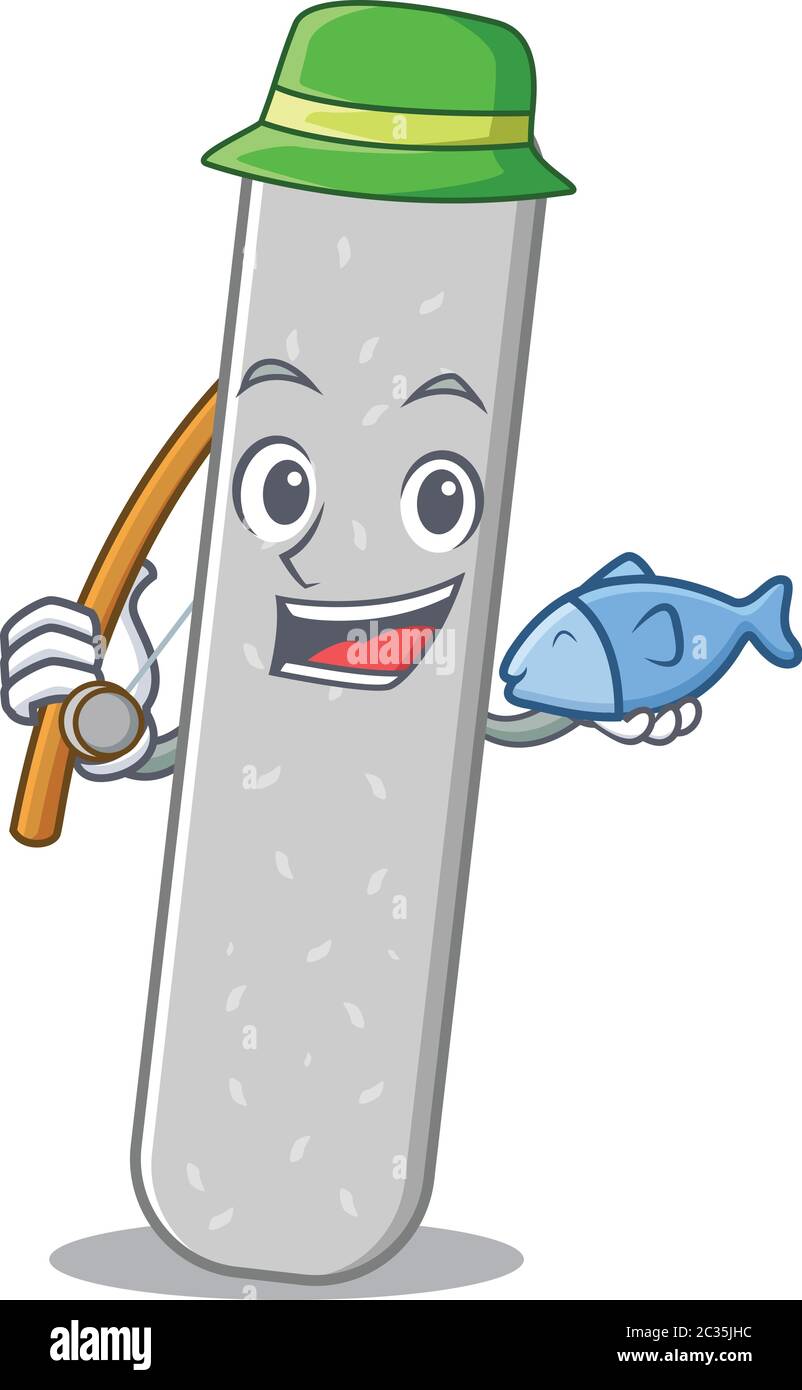 Lo stile di disegno del cartone animato di tavole di smeriglio pronte va alla pesca Illustrazione Vettoriale