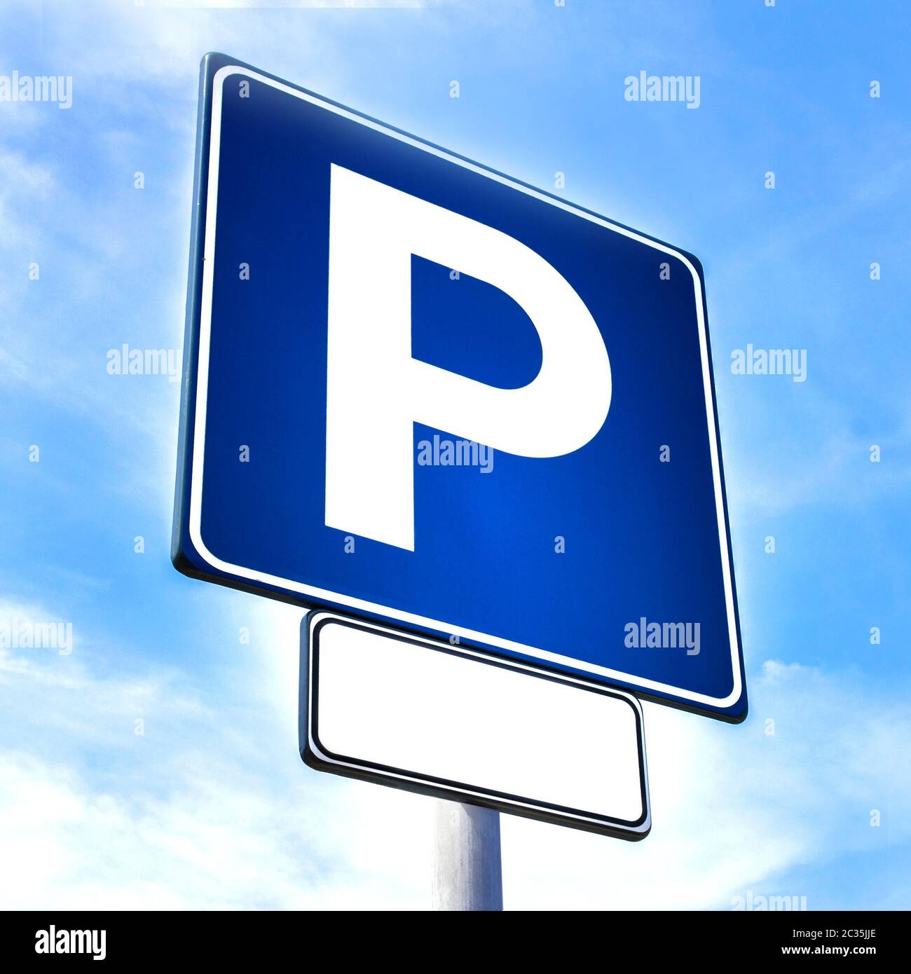 Parcheggio gratuito segno Foto Stock