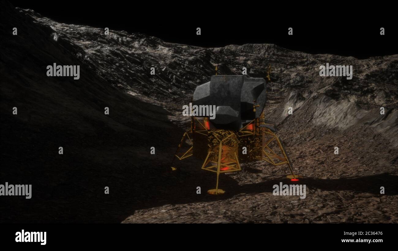 Atterraggio lunare missione sulla luna Foto Stock