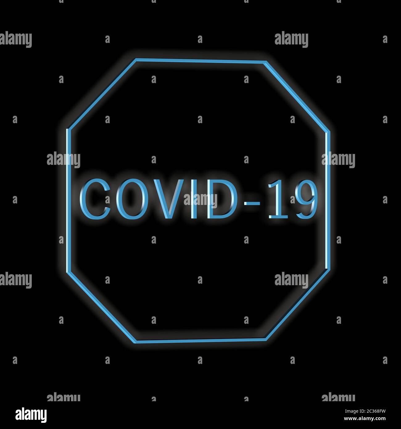 COVID-19 - Word o testo come illustrazione 3D, rendering 3D. Foto Stock