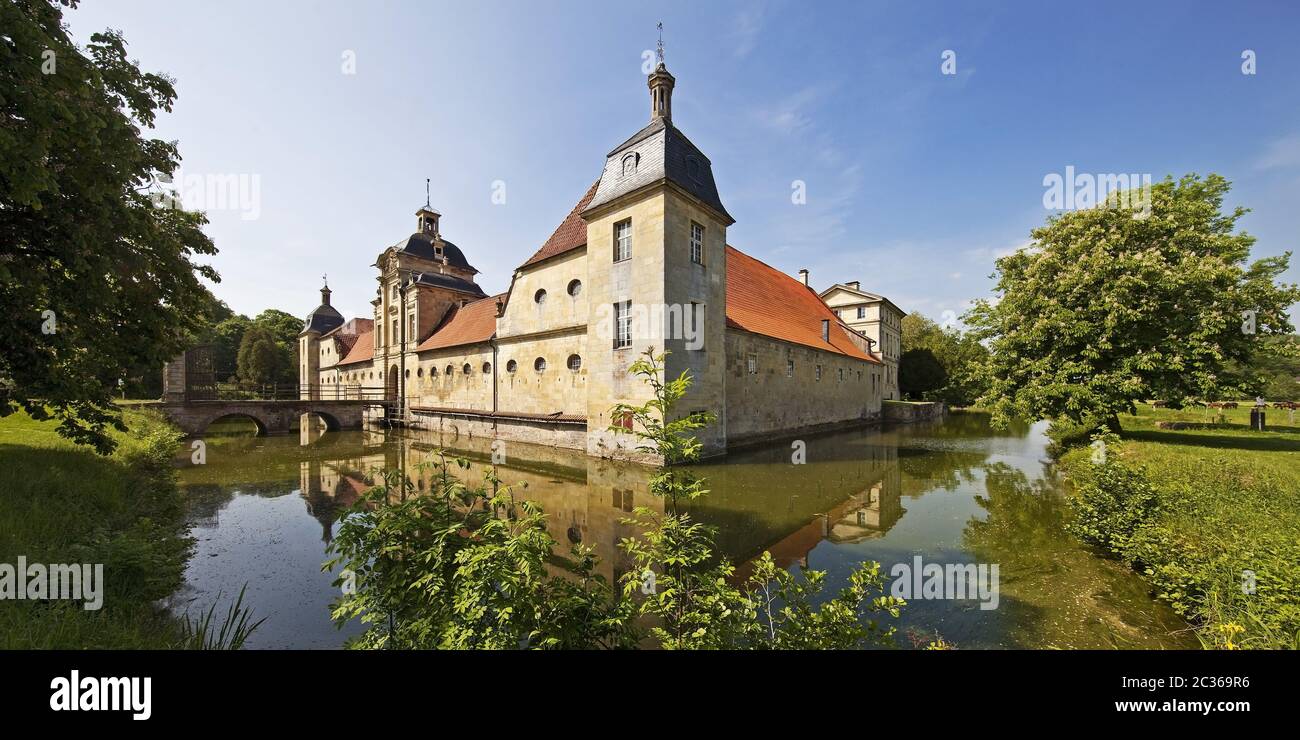 Haus Stapel, uno dei più grandi castelli fossati in Westfalia, Havixbeck, Germania, Europa Foto Stock