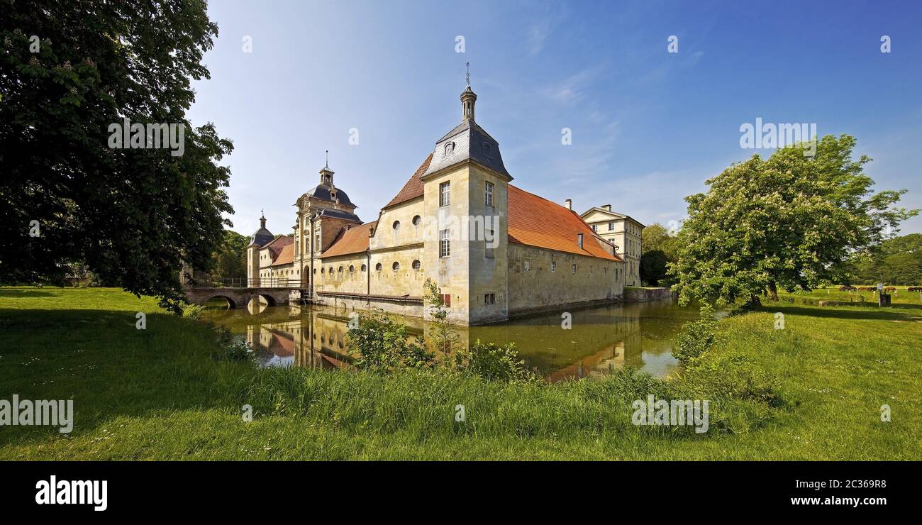 Haus Stapel, uno dei più grandi castelli fossati in Westfalia, Havixbeck, Germania, Europa Foto Stock
