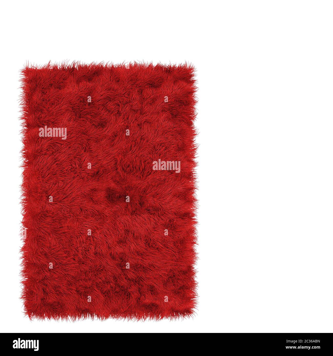 Tappeto rettangolare rosso lana sfondo isolato 3d Foto Stock