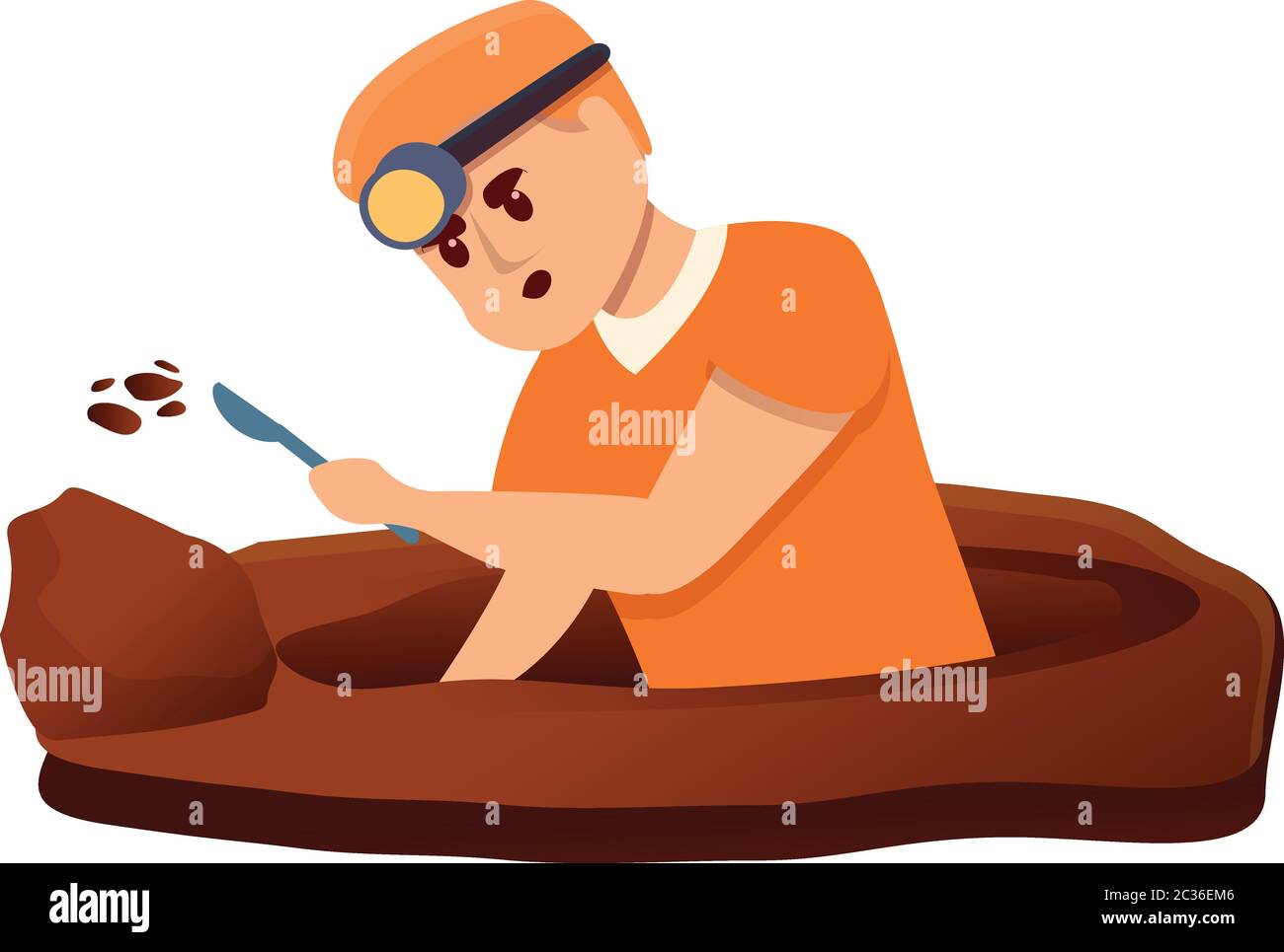 Icona scavatura persona in prigione. Cartoon di persona prigione scavando icona vettore per web design isolato su sfondo bianco Illustrazione Vettoriale