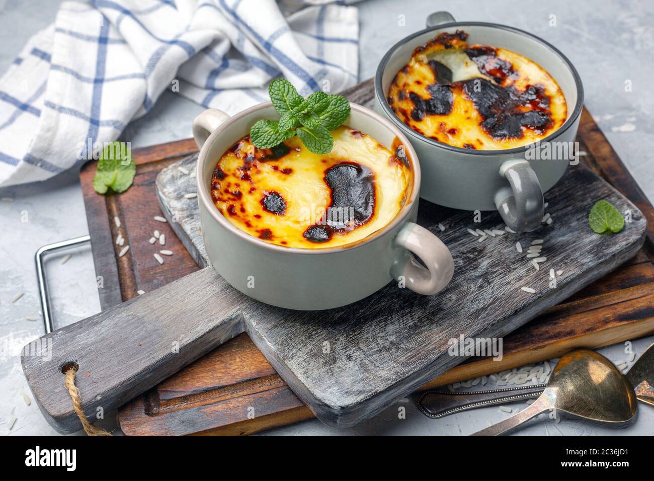 Budino di riso . Foto Stock