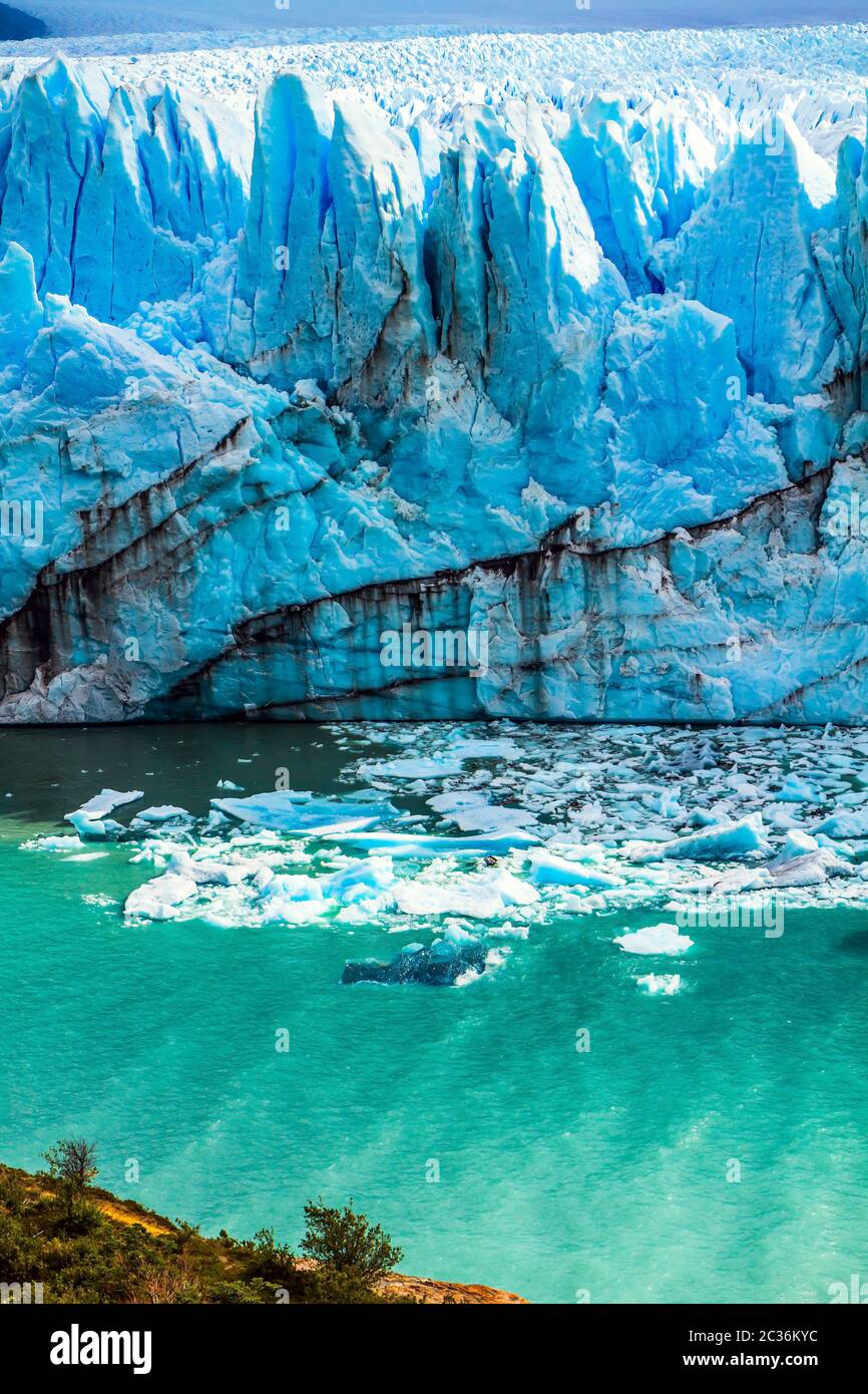 Superficie del ghiacciaio Perito Moreno Foto Stock