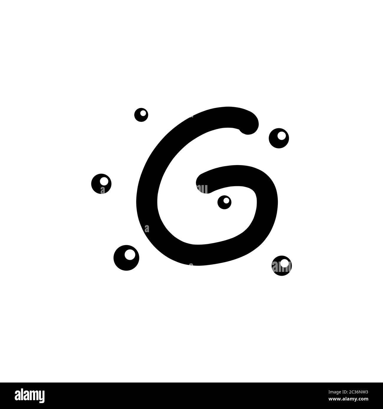 G illustrazione del modello di disegno vettoriale con alfabeto disegnato a mano Illustrazione Vettoriale