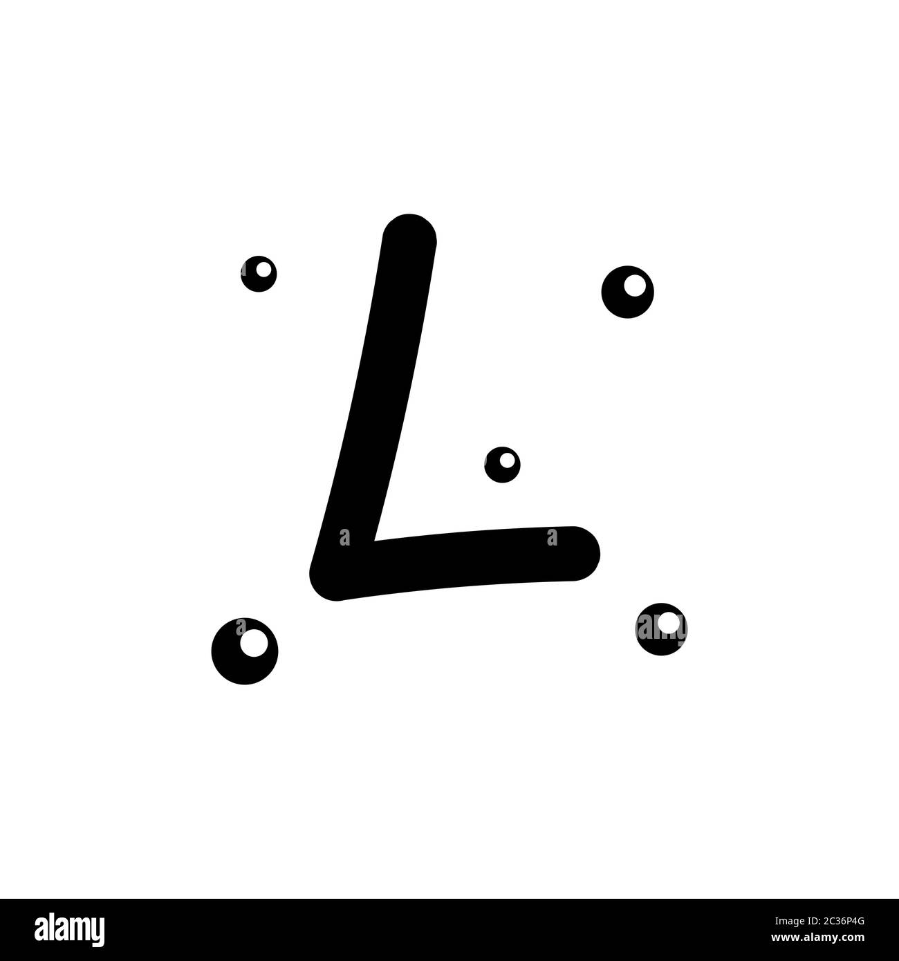 L illustrazione del modello di disegno vettoriale in alfabeto disegnata a mano Illustrazione Vettoriale