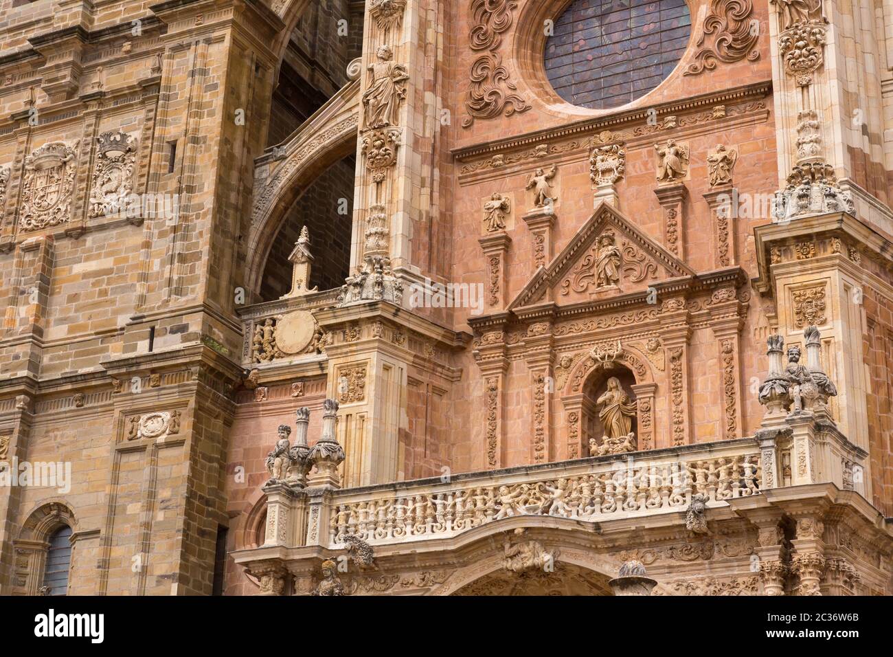 Dettaglio della Cattedrale di Astorga, Astorga, Spagna Foto Stock