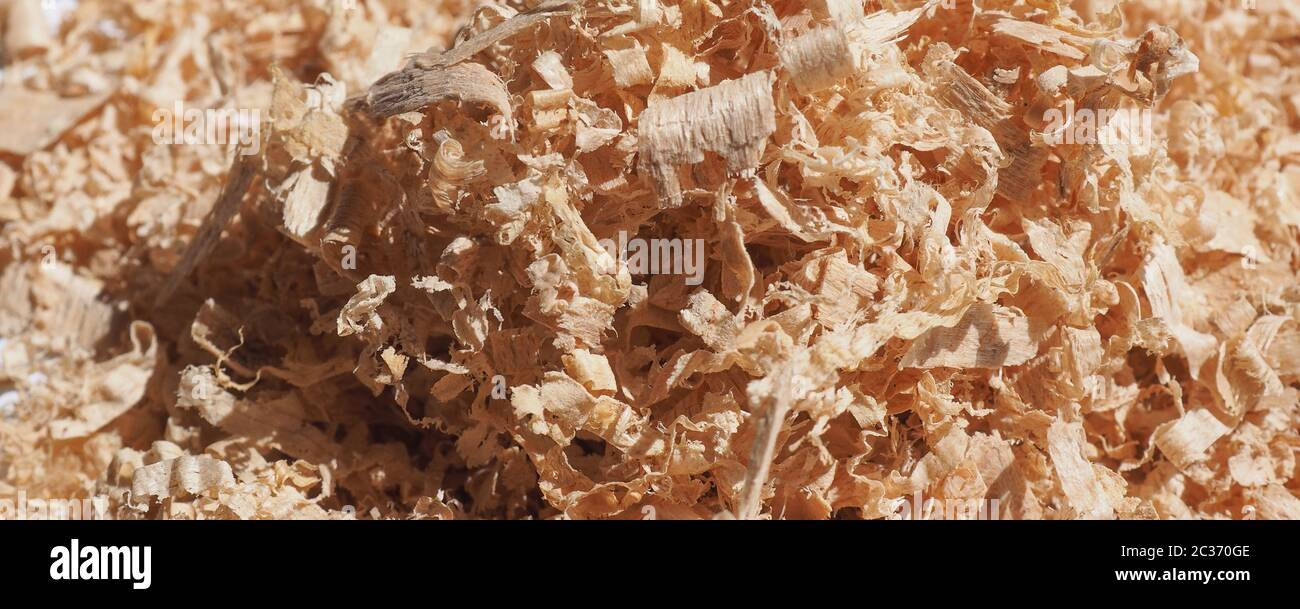Il segatura di legno polvere sottoprodotto o prodotto di scarto di operazioni per la lavorazione del legno come segatura di fresatura di instradamento di piallatura foratura e composto di levigatura delle belle pa Foto Stock