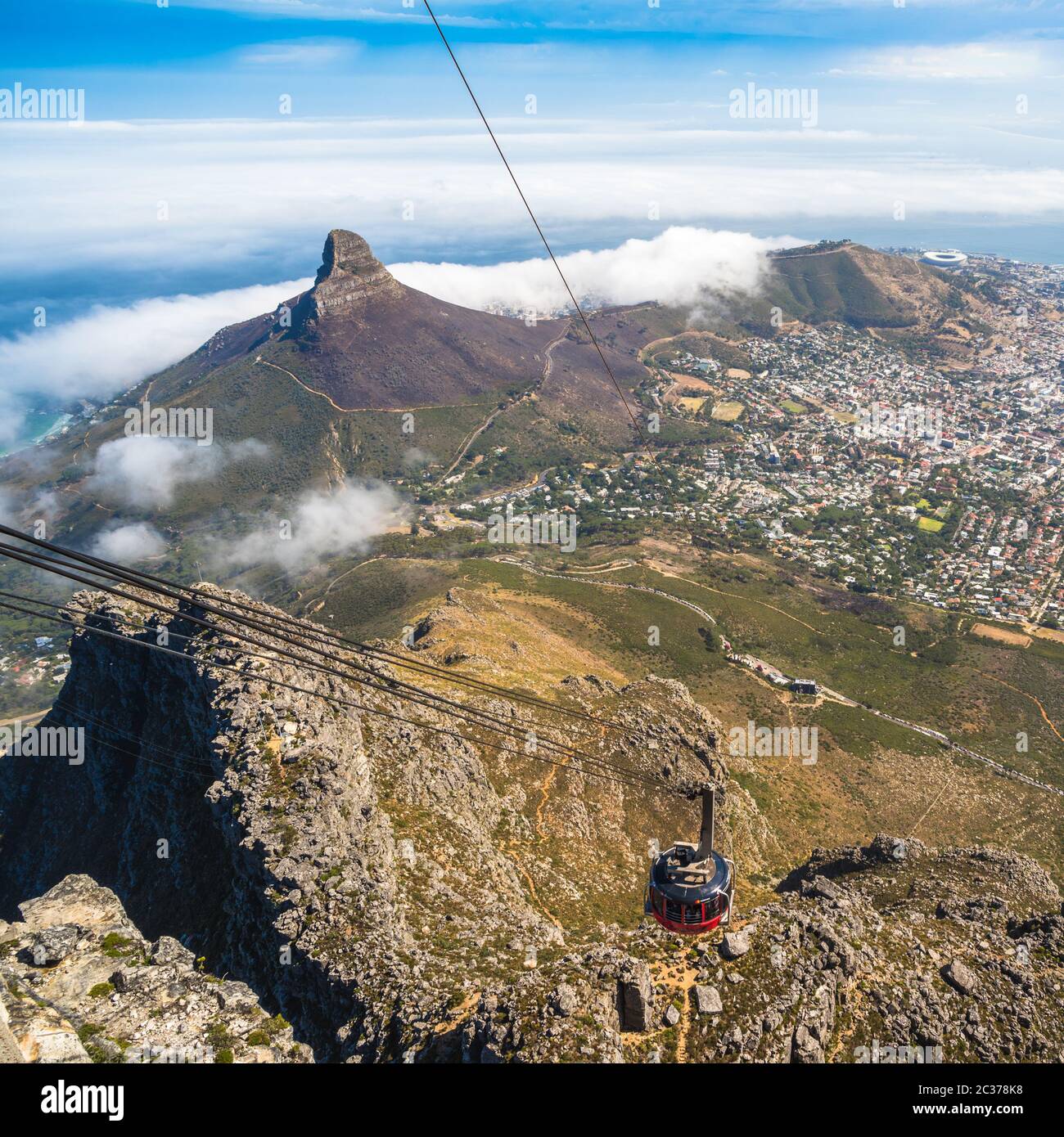 Funivia Table Mountain a Città del Capo, Sud Africa. Foto Stock
