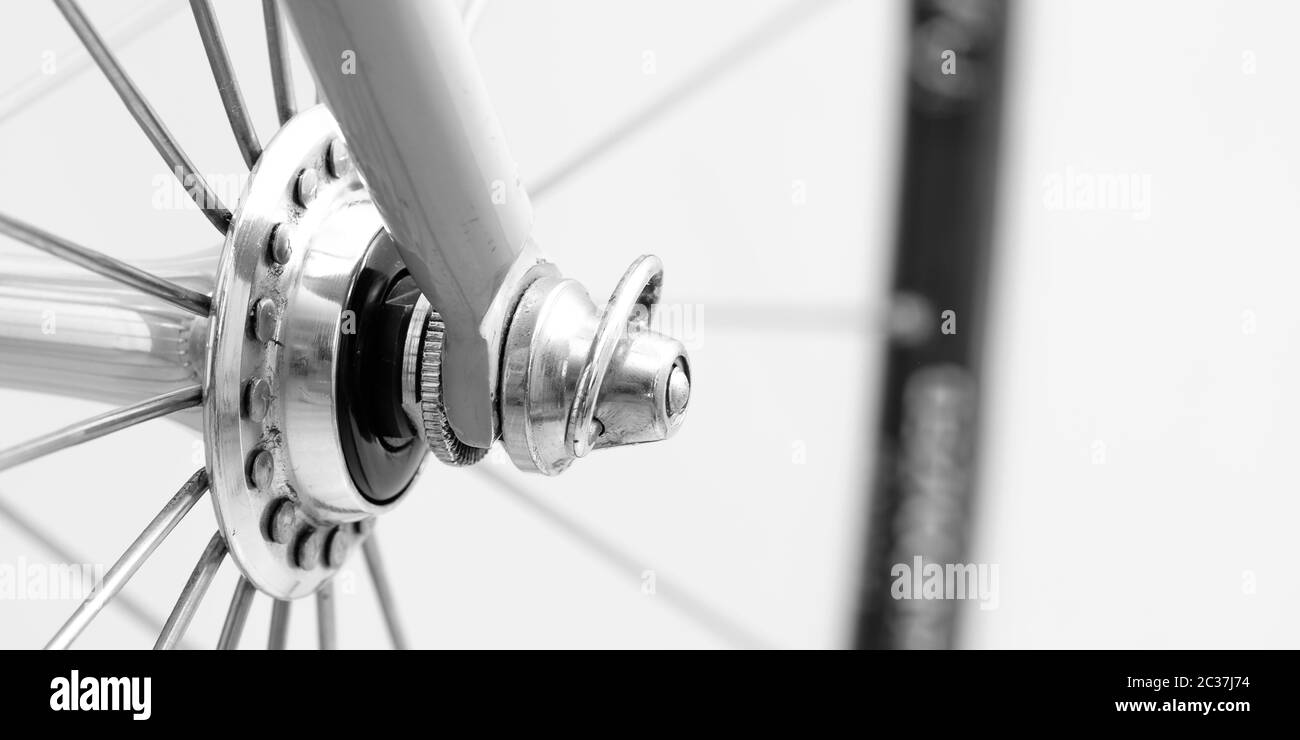 Vite di fermo su un mozzo su un biiciclico come primo piano Foto Stock