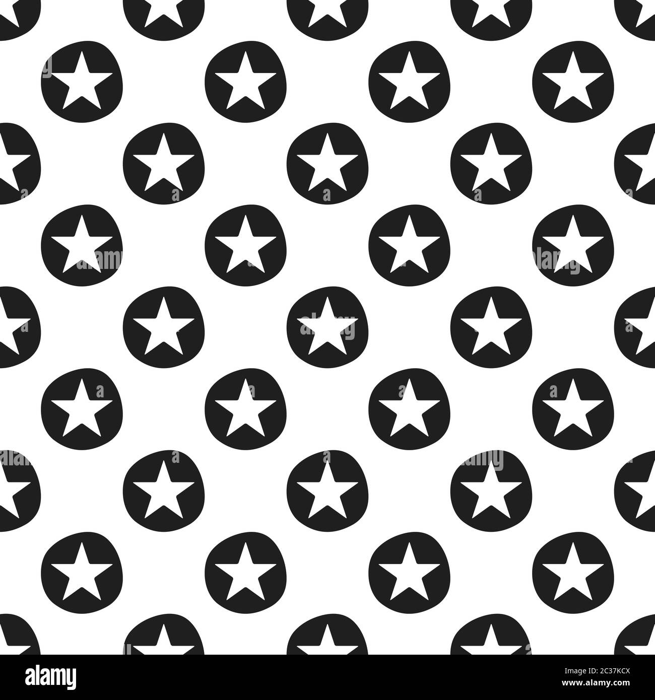 Motivo senza giunture con stelle in cerchi Illustrazione Vettoriale