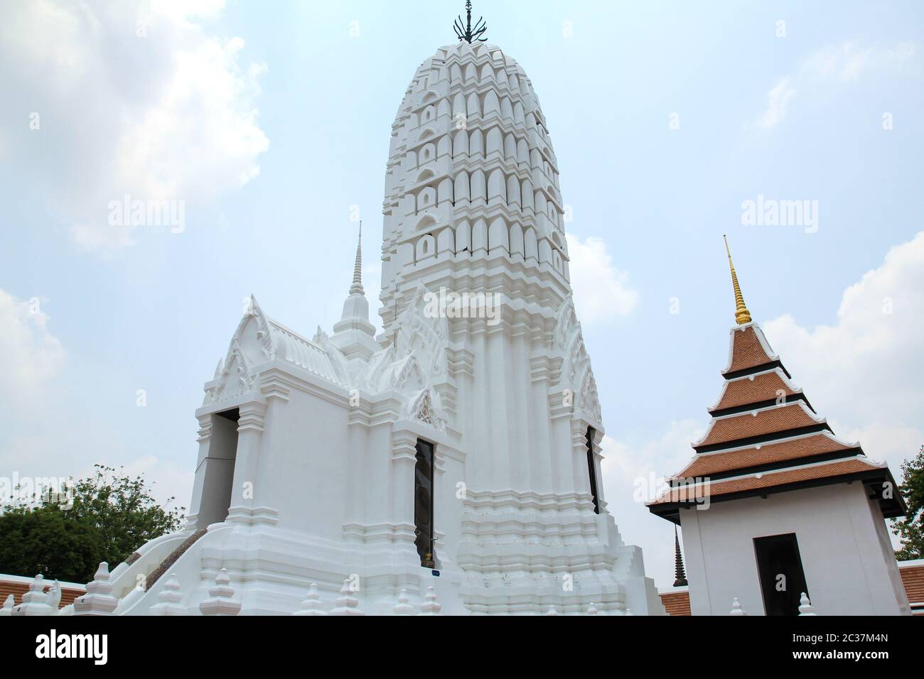 Antica Pagoda di Wat Phutthaisawan tempio in Ayutthaya, Thailandia. Foto Stock