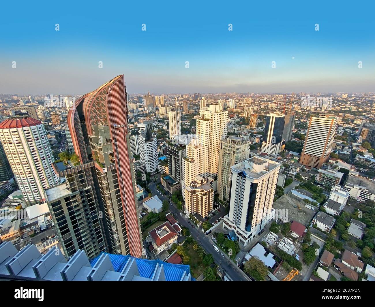Bangkok Aerial View, capitale della Thailandia con grattacieli Foto Stock