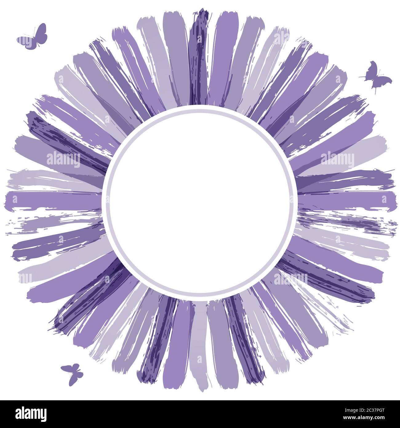 Ultra Violet grunge banner cerchio. Illustrazione Vettoriale. Foto Stock