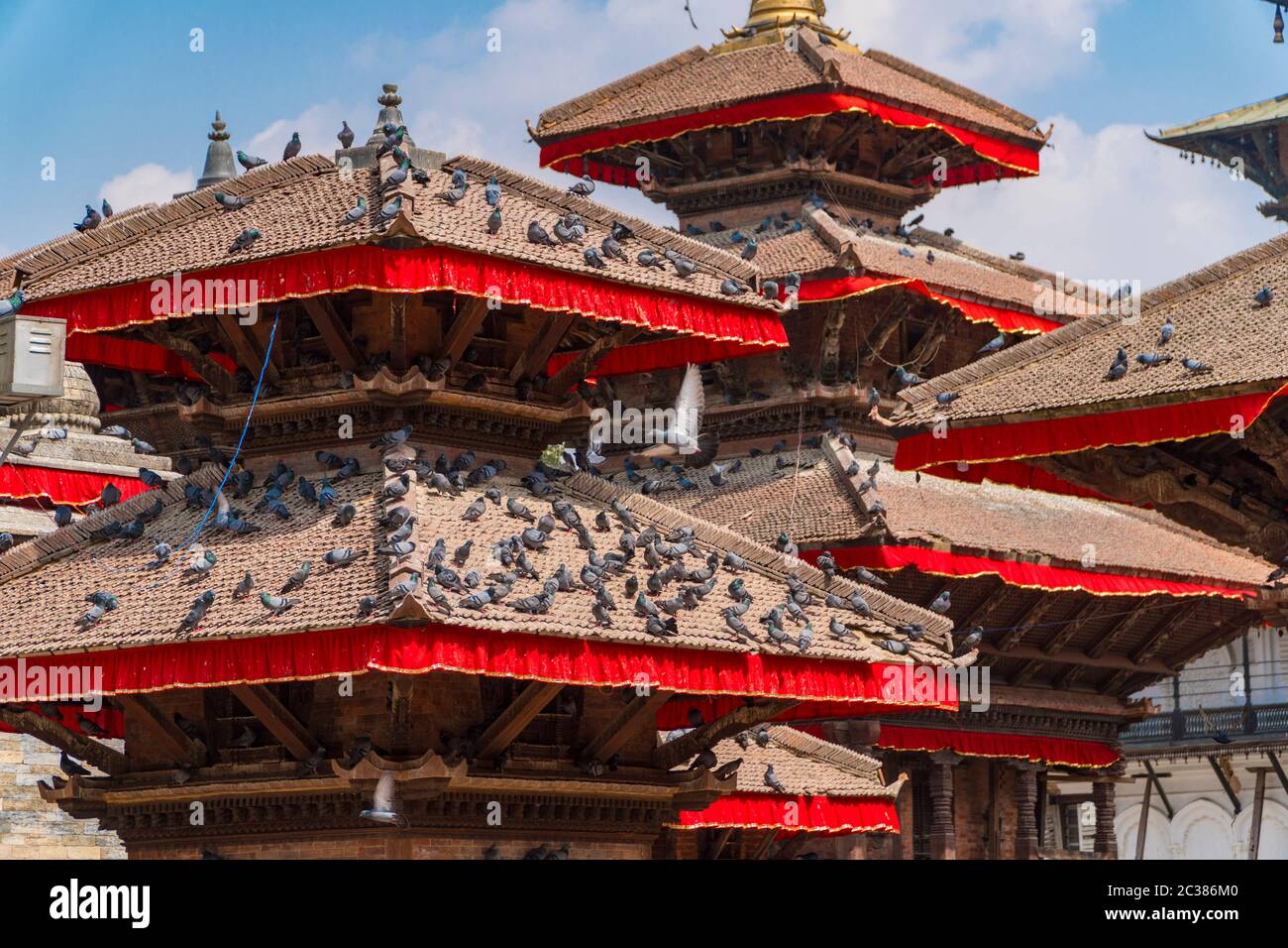 Durbar Square a Kathmandu, Nepal. Piazza Kathmandu Durbar Basantapur Darbar Kshetra di fronte al vecchio palazzo reale dell'ex regno di Kathmandu Foto Stock