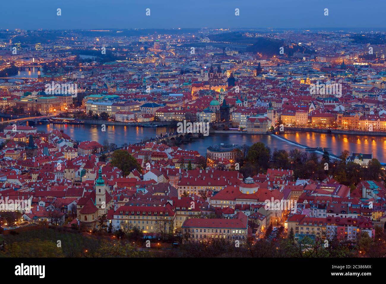 Paesaggio urbano di Praga nella Repubblica Ceca Foto Stock