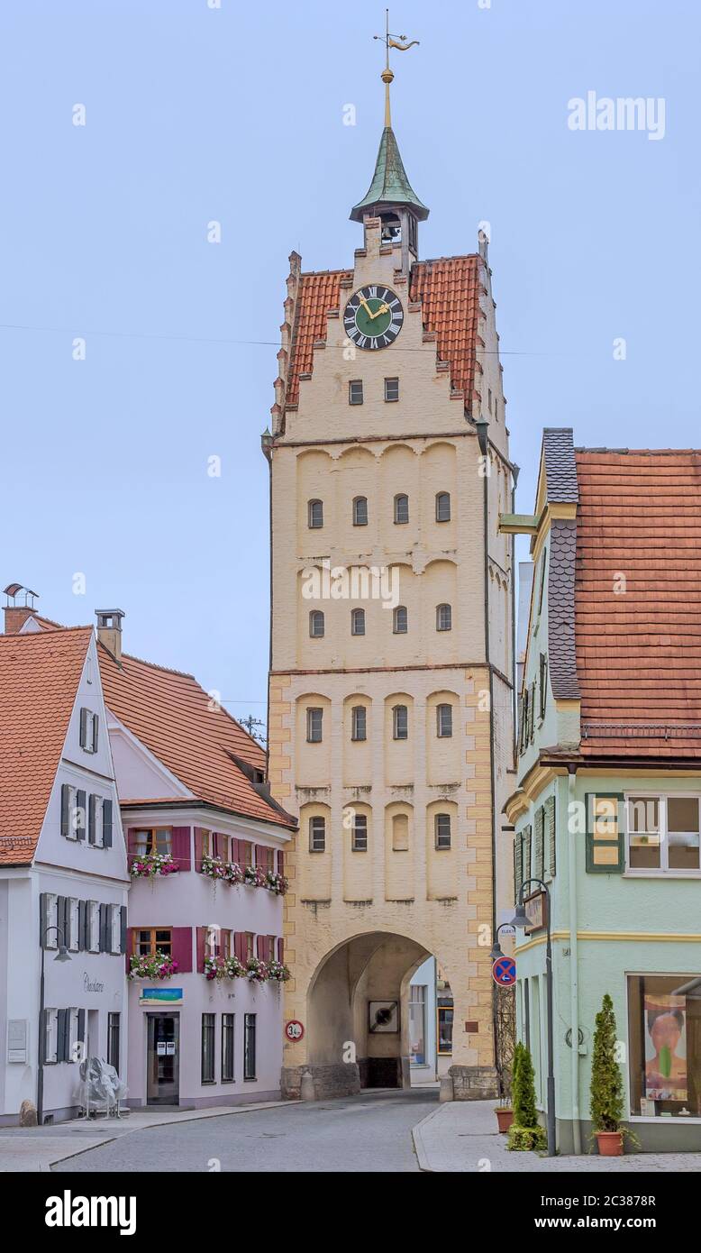 Cancello inferiore Weissenhorn, Baviera Foto Stock