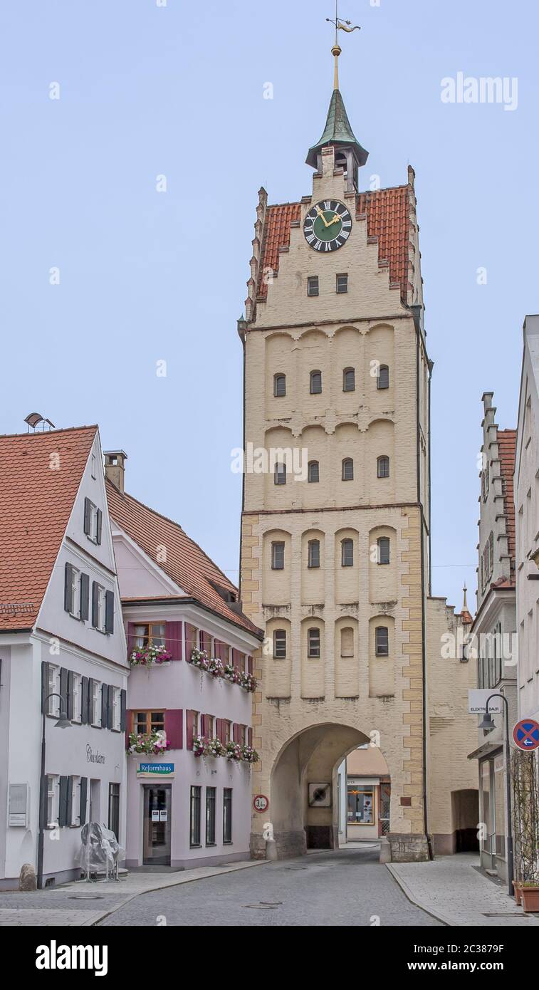 Cancello inferiore Weissenhorn, Baviera Foto Stock
