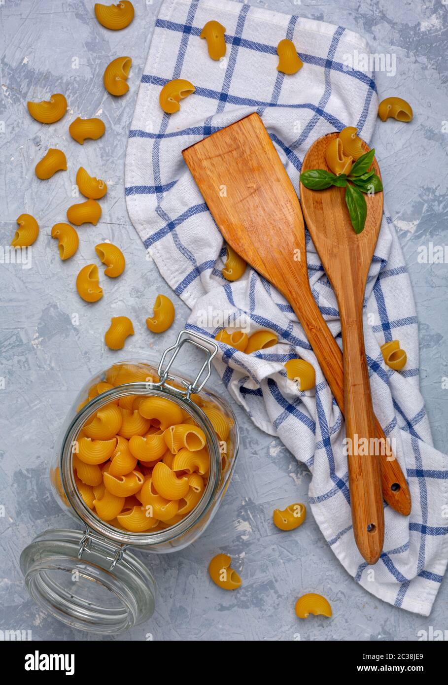 Pasta italiana di grano duro. Foto Stock