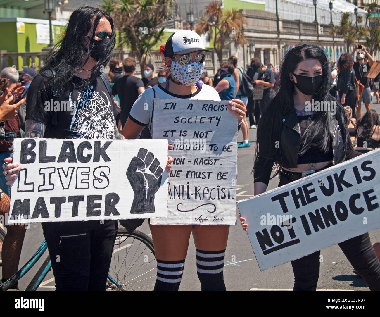 Un raduno nero vive la materia a Brighton Foto Stock