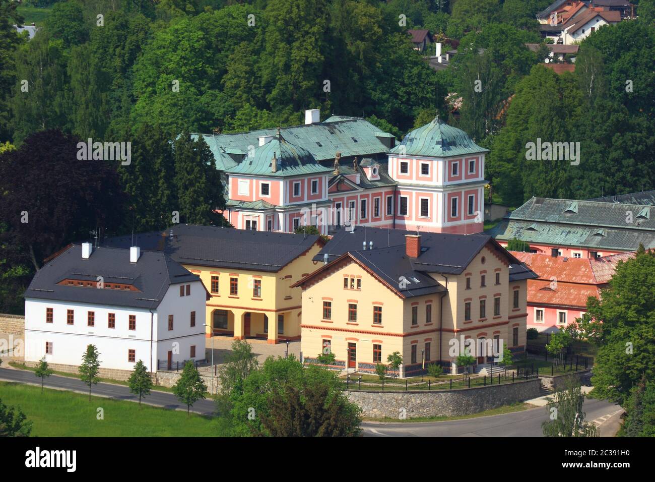 Paesaggio di chateau a Sloup Foto Stock