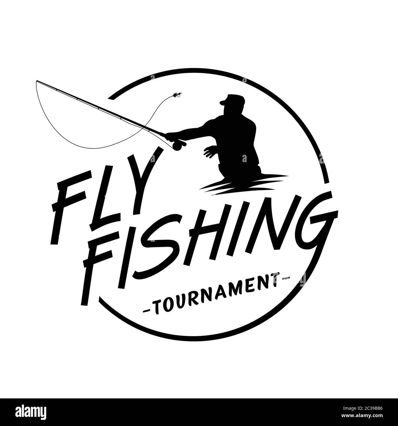 Logo pesca a mosca. Vettore e illustrazione Immagine e Vettoriale
