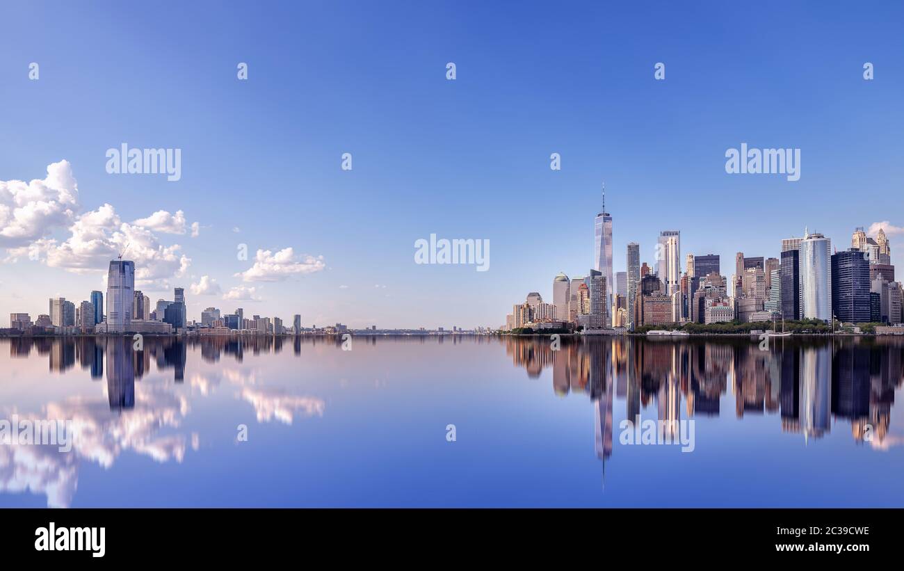 vista panoramica sullo skyline di new york Foto Stock