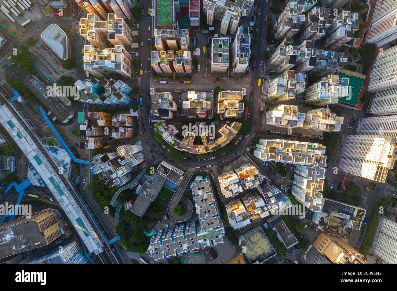 Kwun Tong, Hong Kong 06 settembre 2019: Hong Kong città dal lato superiore Foto Stock