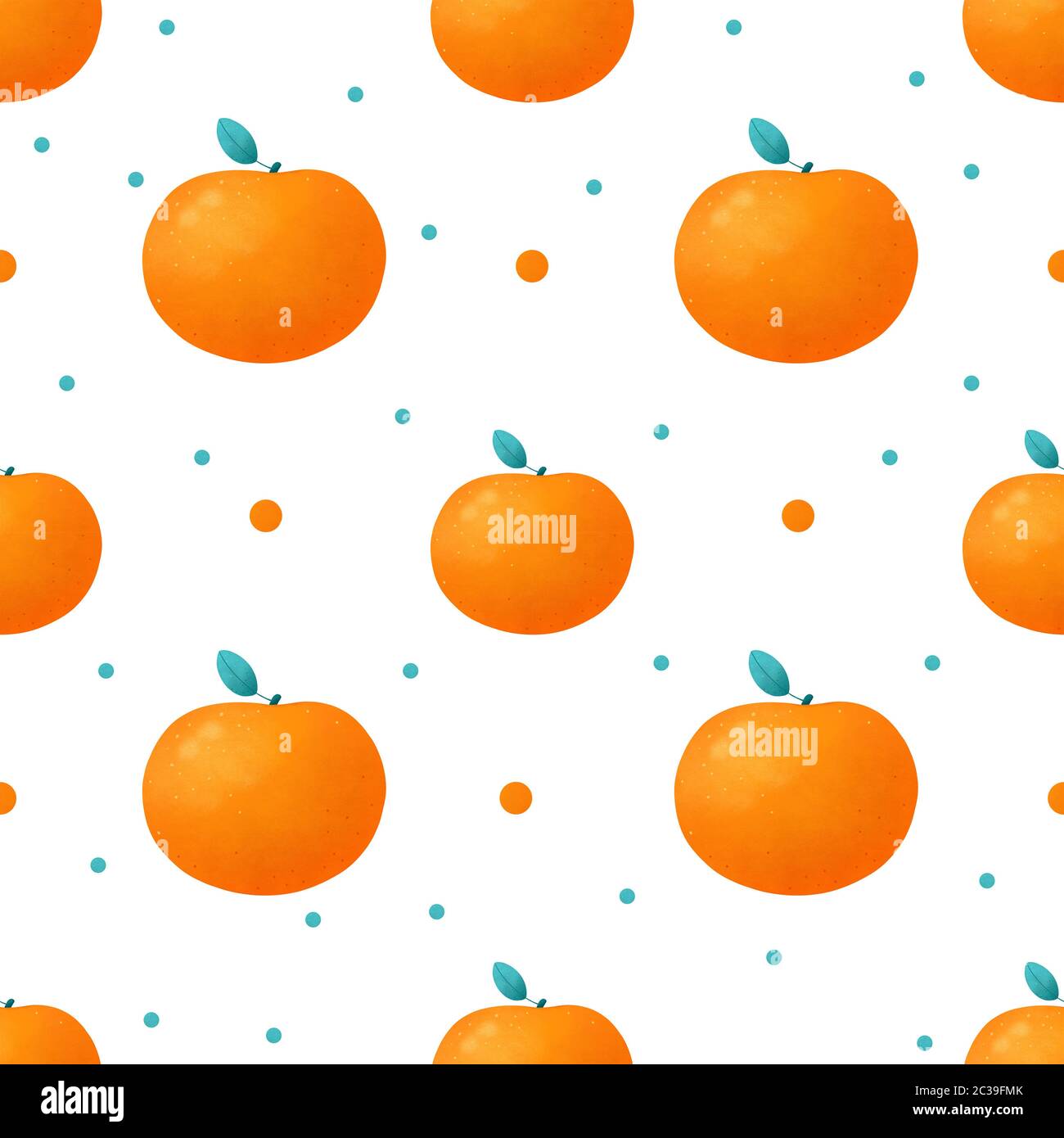 Arance, tangerini su sfondo bianco. Ripetizione senza giunture. Foto Stock