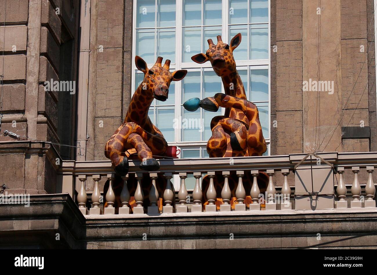 Giraffen-Figuren, Helsinki (nur fuer redaktionelle Verwendung. Keine Werbung. Referenzdatenbank: http://www.360-berlin.de. © Jens Knappe. Bildquellenn Foto Stock