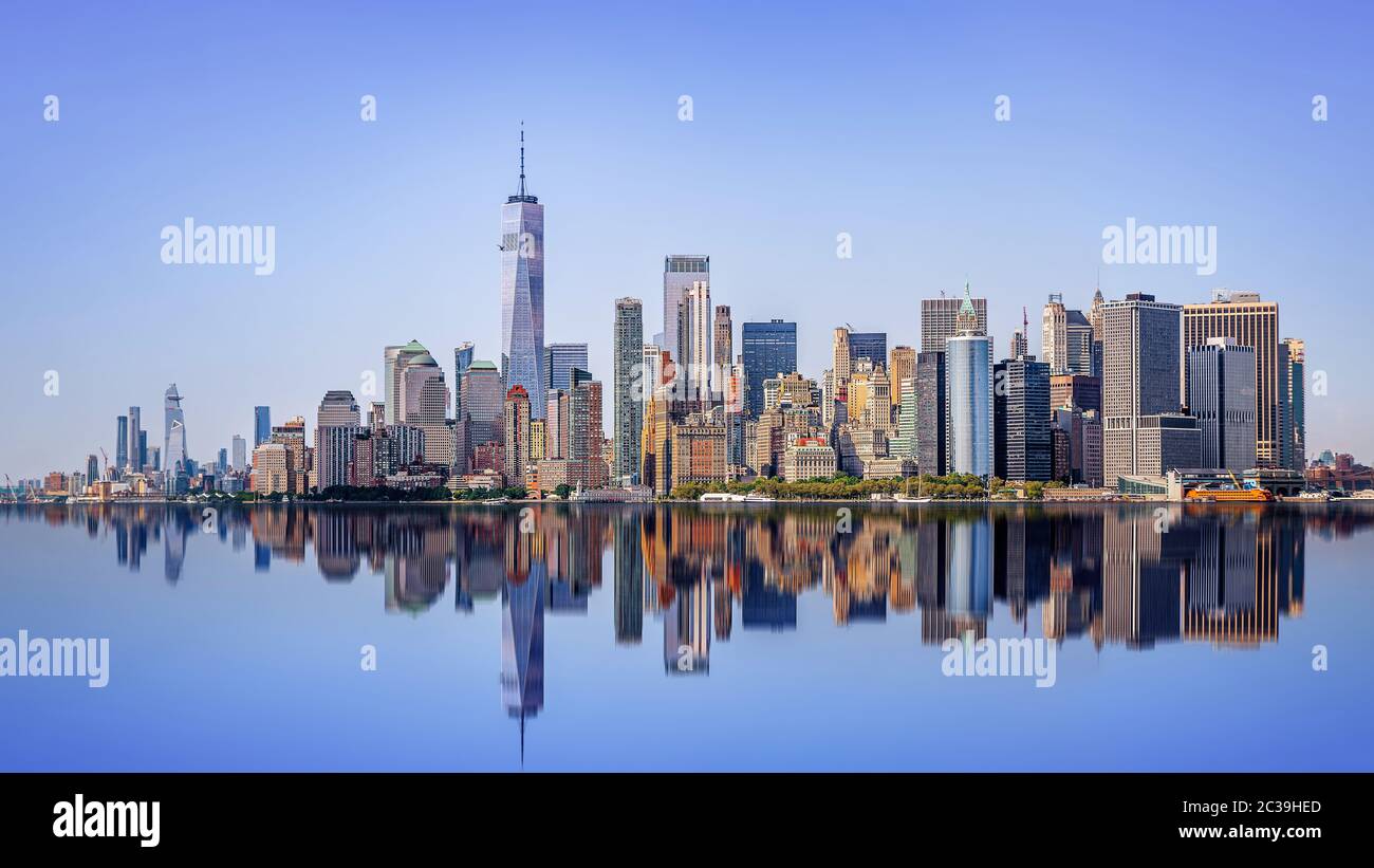 vista panoramica sullo skyline di new york Foto Stock