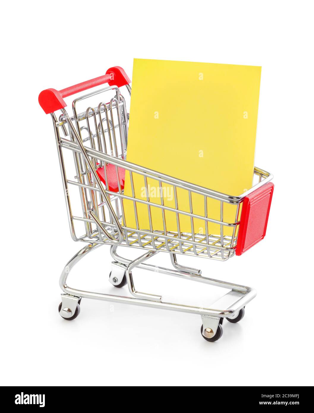 Nota carta nel carrello Foto Stock