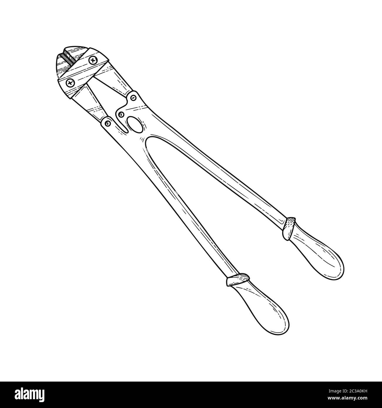 Pinza pinza pinza utensile manuale isolato su fondo bianco. Illustrazione vettoriale Illustrazione Vettoriale