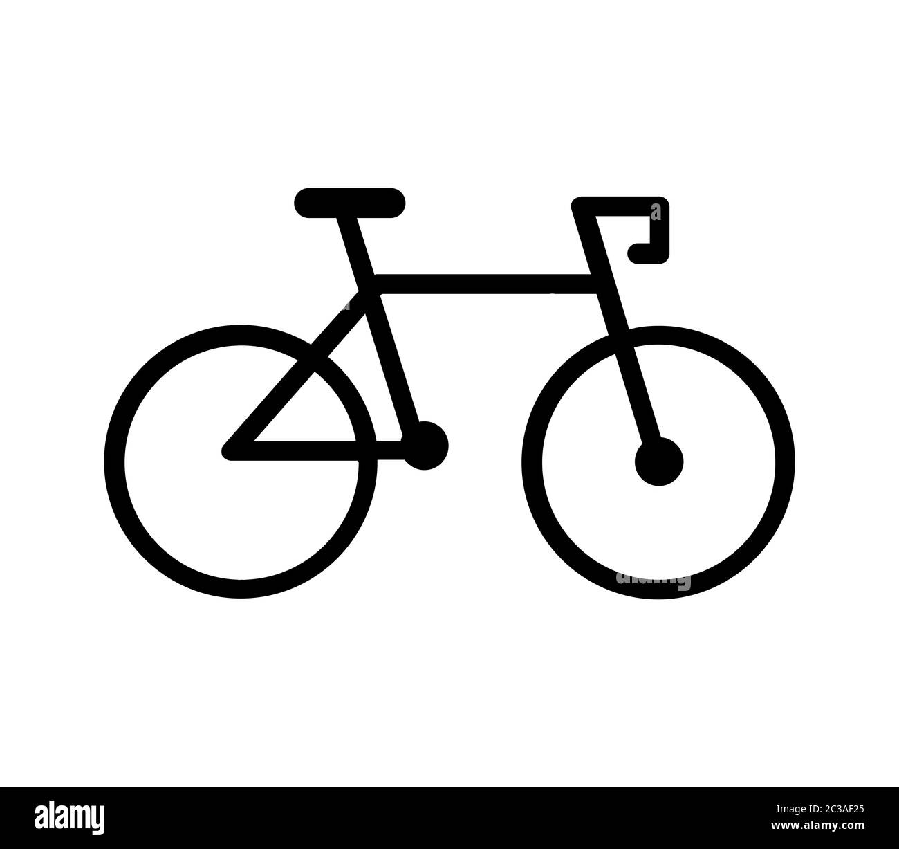 icona bicicletta illustrata in vettore su sfondo bianco Foto Stock