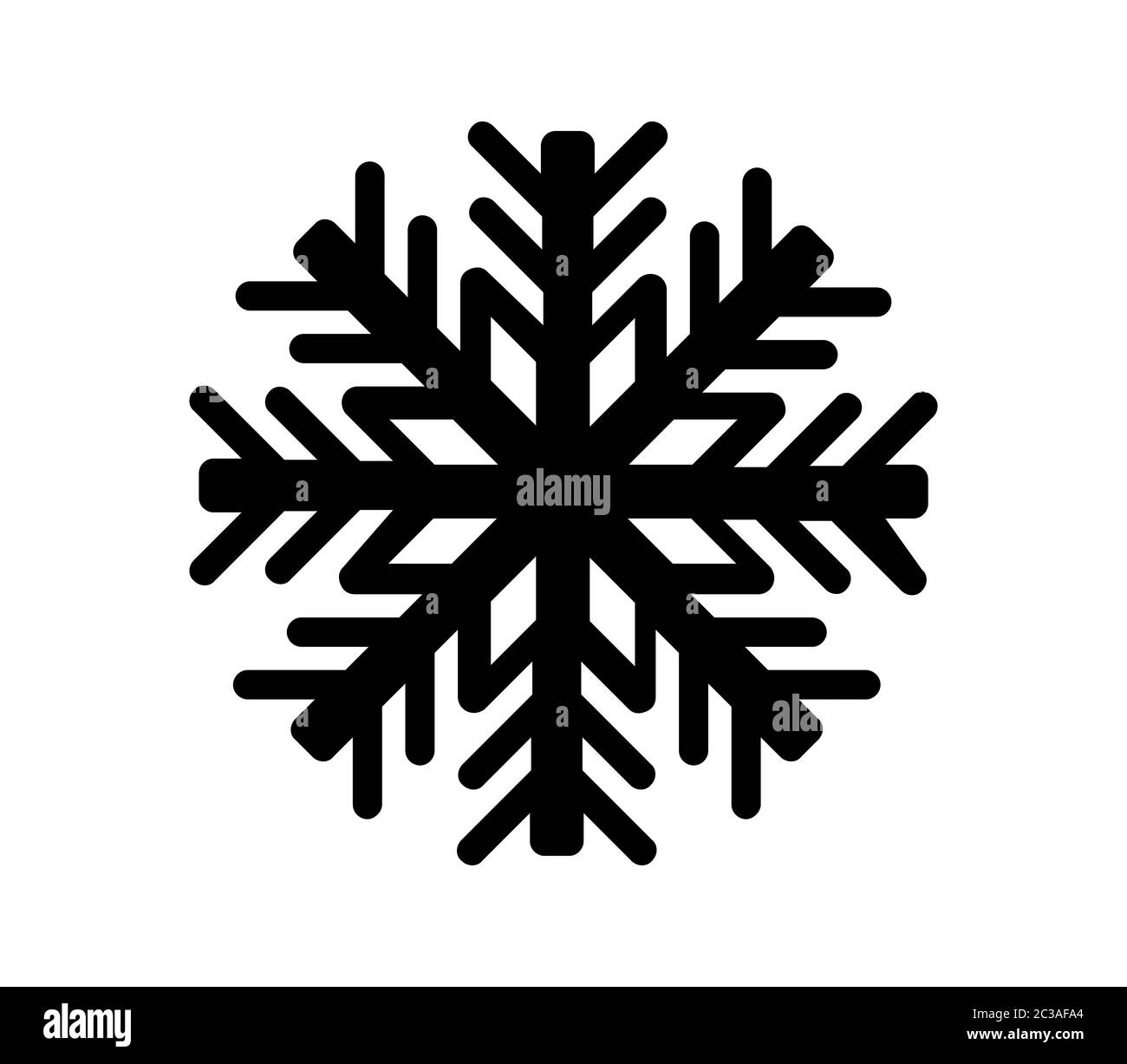 icona fiocco di neve illustrata nel vettore su sfondo bianco Foto Stock