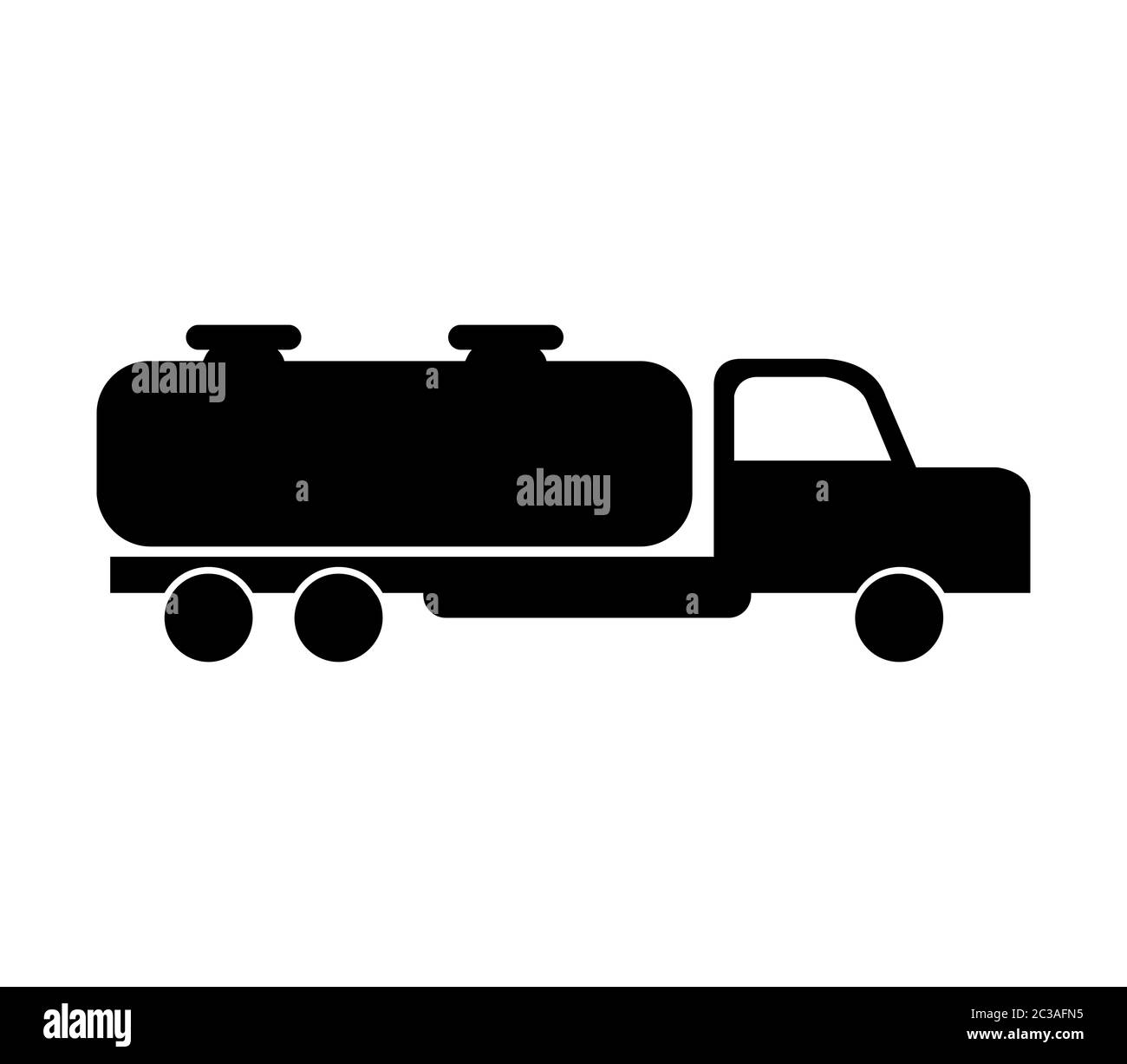icona camion con cisterna illustrata in vettore su sfondo bianco Foto Stock