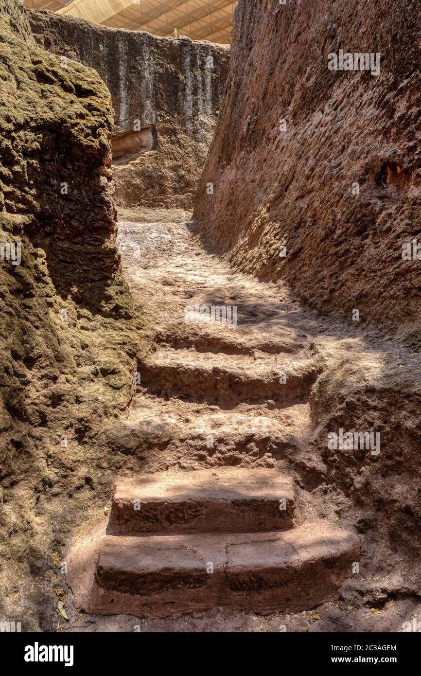 Labirinti esterni Lalibela, Etiopia Foto Stock