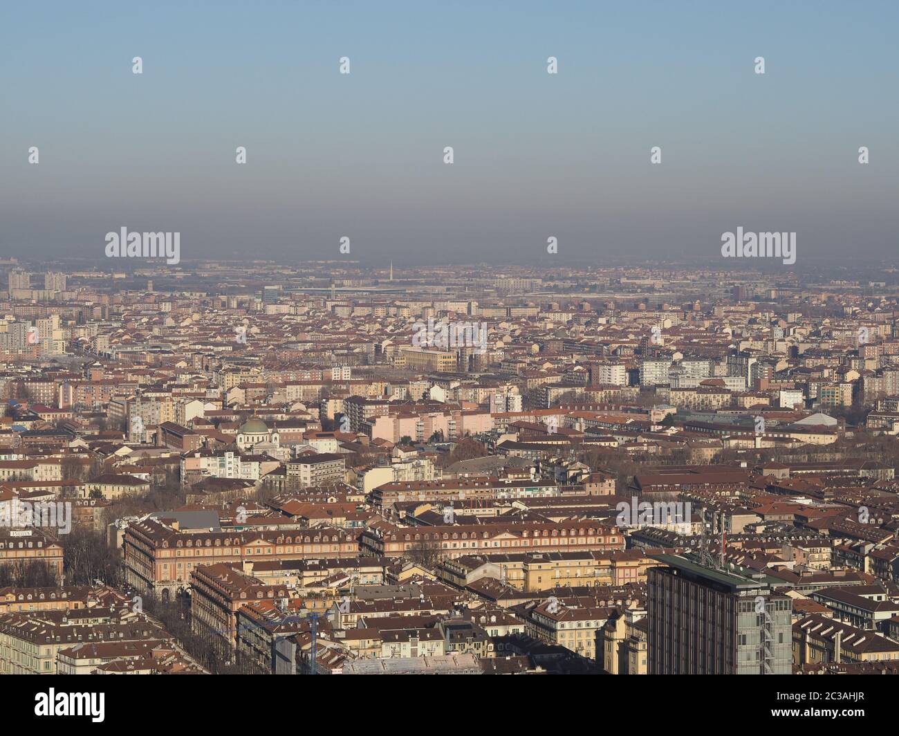 Vista aerea della città di Torino, Italia Foto Stock