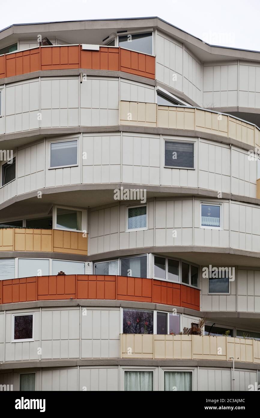 La torta scivolata, alto edificio residenziale, Herne, Nord Reno-Westfalia, Germania, Europa Foto Stock