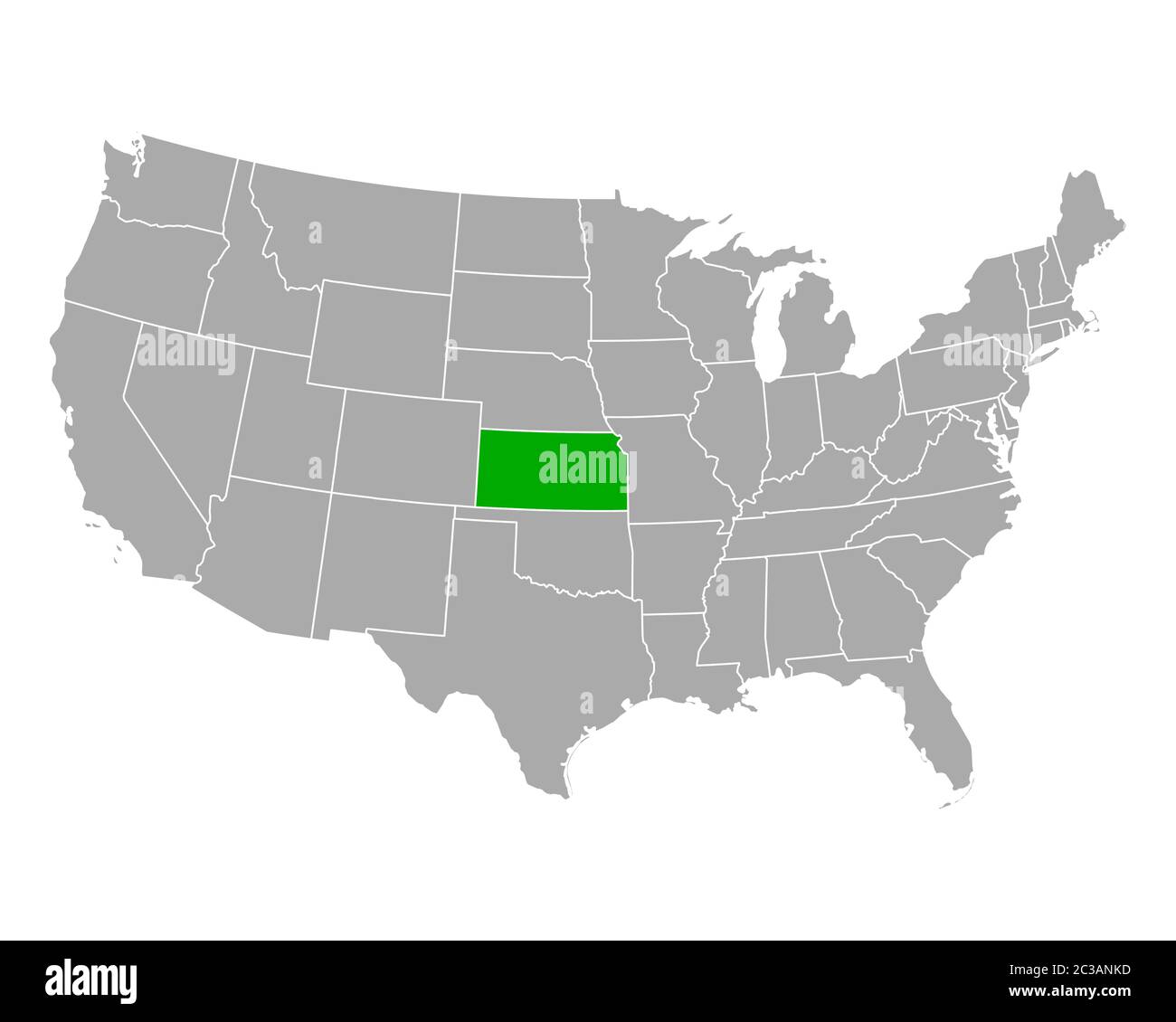 Mappa di Kansas NEGLI STATI UNITI Foto Stock