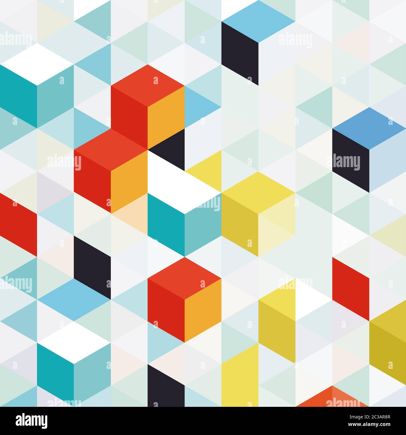 Cubi colorati, sfondo elementsÂ isolato Foto Stock