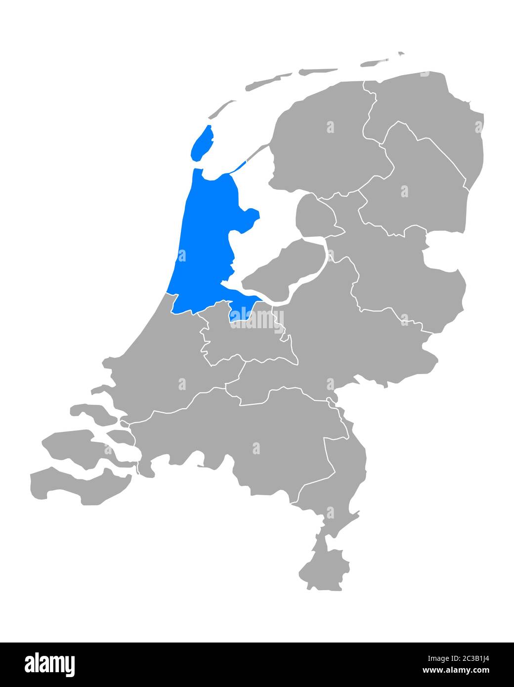Mappa di North Holland in Paesi Bassi Foto Stock