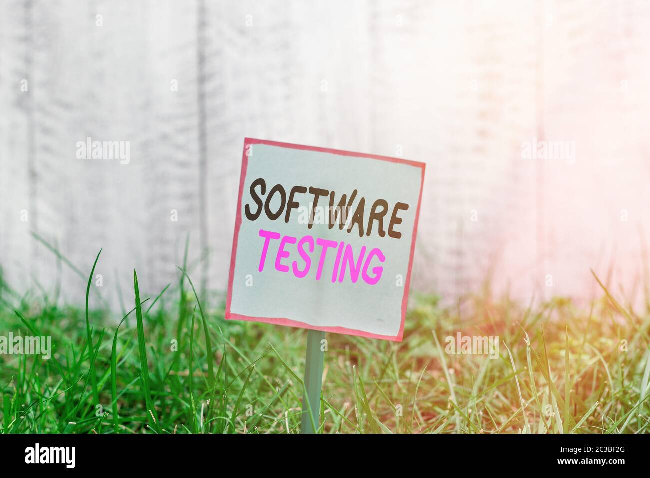 Test software di scrittura di testo. Foto aziendale che mostra l'attività per verificare se i risultati corrispondono alla carta normale vuota prevista allegata a a. Foto Stock