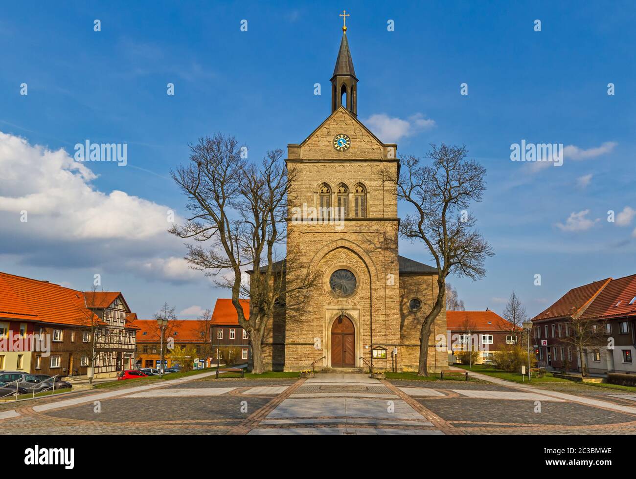 Chiesa della città Hasselfelde nei Monti Harz Foto Stock