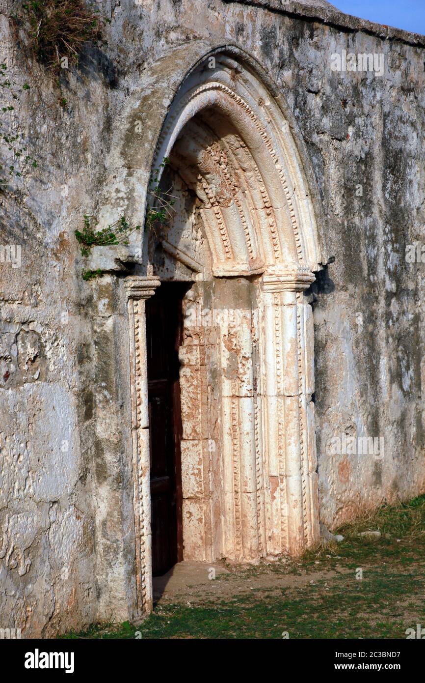 Griechisch orthodoxe Kirche Unsere Liebe Frau von Eleusa, Dipkarpaz / Rizokarpasso, Karpaz Halbinsel, Türkische Republik Nordzypern Foto Stock